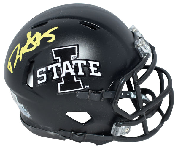 DAVID MONTGOMERY SIGNED IOWA STATE CYCLONES BLACK SPEED MINI HELMET BECKETT