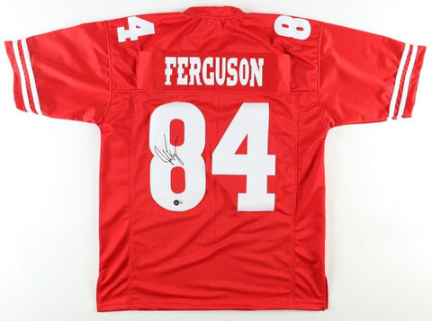 Jake Ferguson Signed Wisconsin Badgers Jersey (Beckett) Dallas Cowboys T.E.