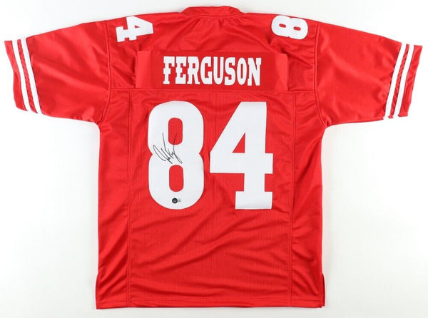 Jake Ferguson Signed Wisconsin Badgers Jersey (Beckett) Dallas Cowboys T.E.