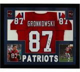 Rob Gronkowski Signed New England Patriots Framed Red NFL Jersey