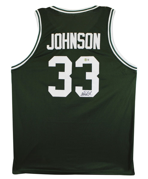 Michigan State Magic Johnson Authentic Signed Green Jersey BAS Witnessed 4