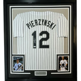 FRAMED Autographed/Signed AJ A.J. PIERZYNSKI 35x39 Pinstripe Jersey PSA COA