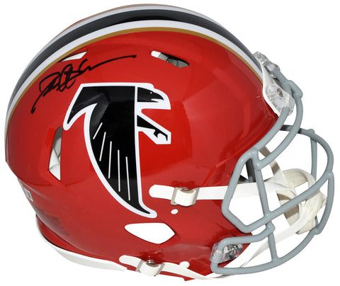 DEION SANDERS SIGNED ATLANTA FALCONS RED AUTHENTIC SPEED HELMET BECKETT
