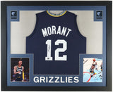 Ja Morant Signed Memphis Grizzlies 35x43 Framed Signed Jersey /Beckett /ROY 2020