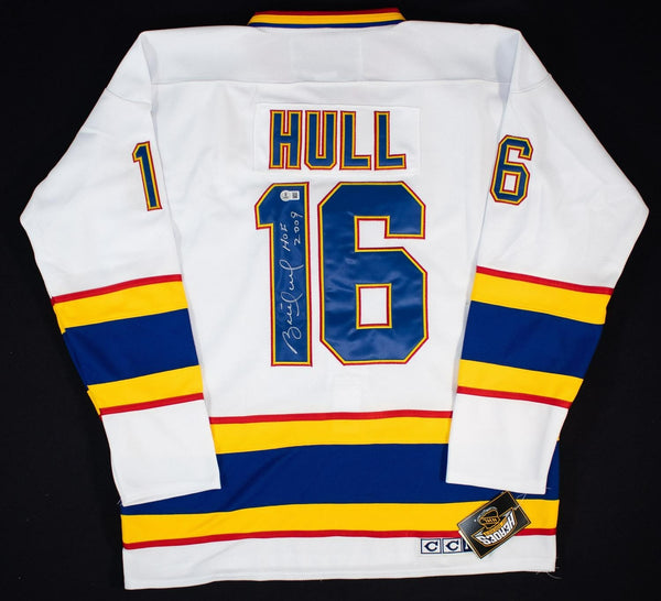 Brett Hull Signed St. Louis Blues Captain's Jersey Inscribed HOF 2009 (Beckett)
