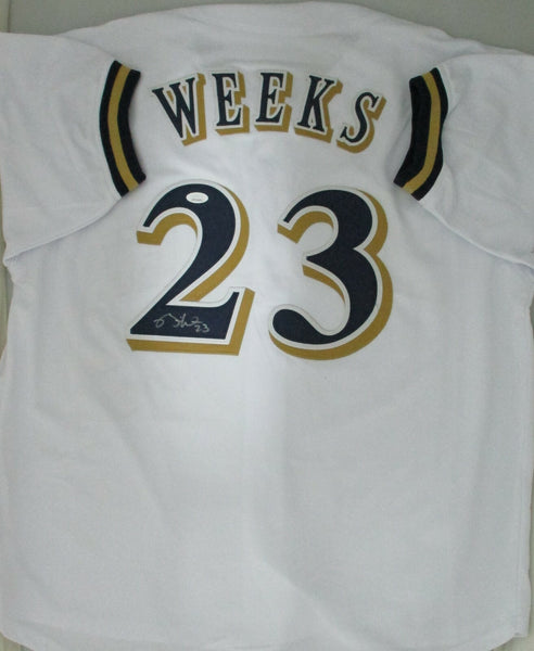 Brewers All Star RICKIE WEEKS Custom Replica White Milwaukee Jersey AUTO - JSA