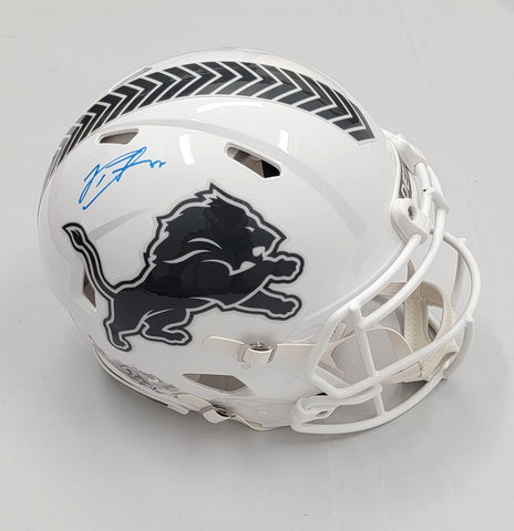 Penei Sewell Autographed Detroit Lions 2024 STS Riddell Authentic Helmet Beckett