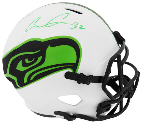 Chris Carson Signed Seahawks Lunar Eclipse Riddell FS Speed Rep Helmet -Fanatics