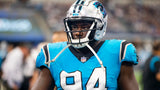 Daviyon Nixon Signed Panthers Jersey (Beckett) Carolina 2021 Draft Pick / Iowa
