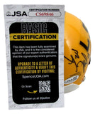 Les Miles Signed/Autographed Gold LSU Mini Football Helmet JSA 213109