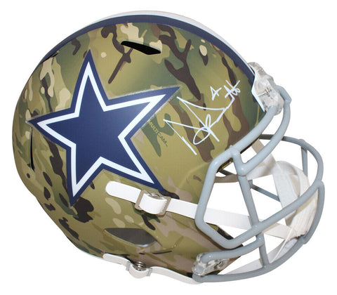 Dak Prescott Autographed Dallas Cowboys F/S Camo Speed Helmet Beckett 39751