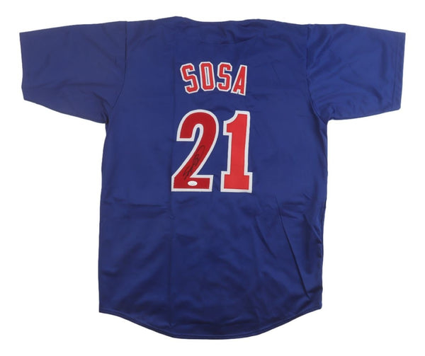 Sammy Sosa Chicago Signed Blue Baseball Jersey JSA