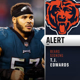 T. J. Edwards Signed Chicago Bears Jersey "Bear Down" (Beckett) Ex Wisconsin LB