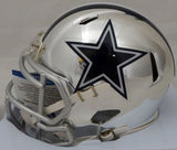 Ezekiel Elliott Autographed Cowboys Chrome Mini Helmet (Smudged) Beckett L64495