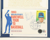 Nolan Ryan Signed Rangers 1993 Farewell Tour to Baseball FDC Envelope w/ Display