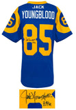 Jack Youngblood Signed Blue Throwback Custom Football Jersey w/HF'01 - (SS COA)