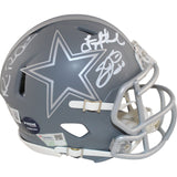 Dallas Cowboys Autographed Slate Mini Helmet Aikman Emmitt Irvin Beckett 50315