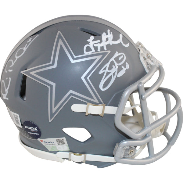 Dallas Cowboys Autographed Slate Mini Helmet Aikman Emmitt Irvin Beckett 50315
