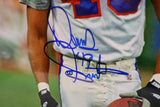 Dennis Smith Autographed Denver Broncos 8x10 Photo White Jersey with Plaque JSA