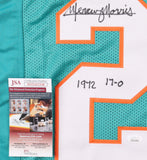 Mercury Morris Signed Miami Dolphins Jersey (JSA COA) Inscribed "1972 17-0" / RB