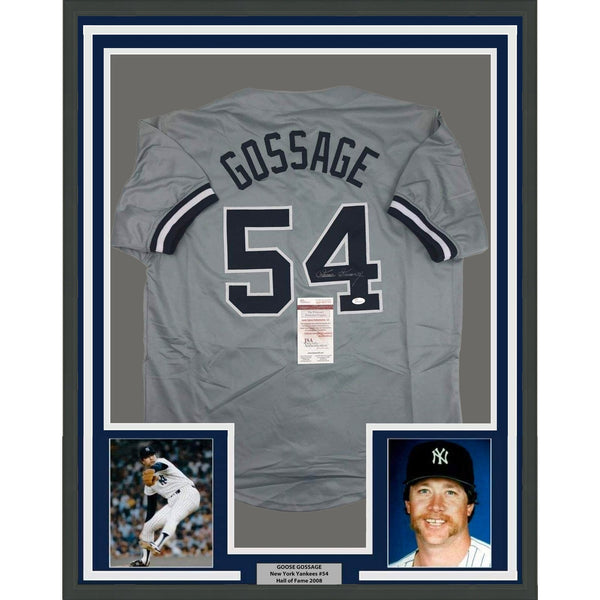 FRAMED Signed GOOSE GOSSAGE 35x39 New York Grey Jersey JSA COA Auto