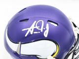 AARON JONES AUTOGRAPHED VIKINGS PURPLE SPEED MINI HELMET BECKETT WITNESS 228815