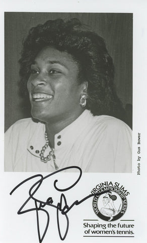 Zina Garrison Authentic Signed 5x8 Black & White Photo Autographed BAS #BK43308