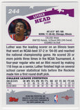 Luther Head Signed Rockets 2005 Topps Rookie Basketball Card #244 - (SS COA)