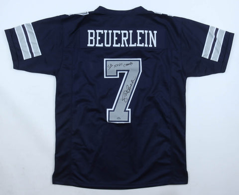 Steve Beuerlein Signed Dallas Cowboys Jersey Ins. ""S.B. XXVII Champs"(Schwartz)