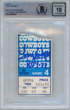 Tony Dorsett Signed Cowboys 1977 Game 4 Ticket Stub ROY Beckett 10 Slab 38635
