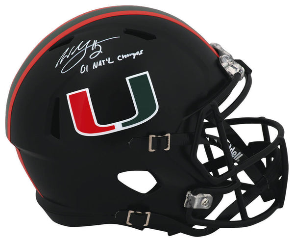 Willis McGahee Signed Miami Black Riddell F/S Rep Helmet w/Nat'l Champs (SS COA)