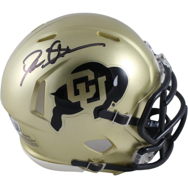Deion Sanders Autographed Colorado Buffaloes Gold Mini Helmet Beckett 49655