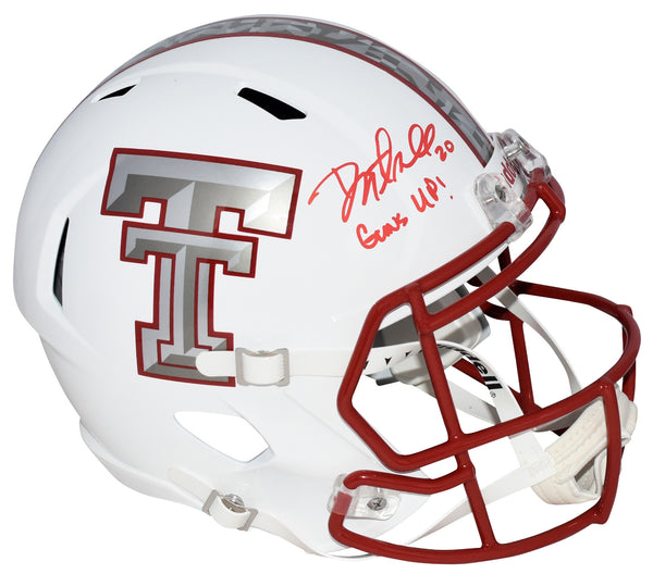 DANNY AMENDOLA SIGNED TEXAS TECH RED RAIDERS GALVANICED FULL SIZE SPEED HELMET