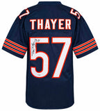Tom Thayer (BEARS) Signed Navy Custom Football Jersey w/SB XX - (JSA COA)