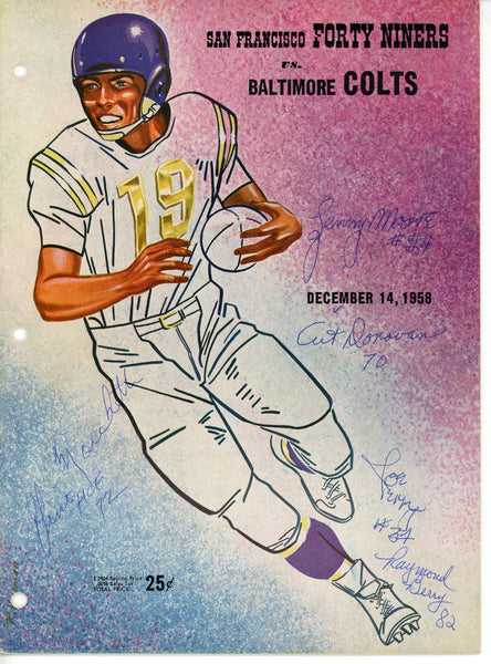 Berry Moore Marchetti Donovan Perry Signed Baltimore Colts 58 Magazine JSA 55076