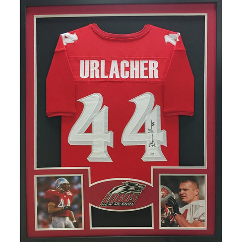 Brian Urlacher Autographed Signed Framed New Mexico Jersey PSA/DNA