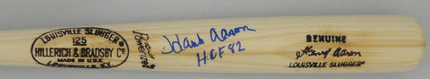 Braves HANK AARON Signed Louisville Slugger Game Model Bat AUTO w/ HOF '82 - JSA