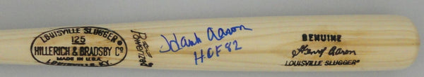 Braves HANK AARON Signed Louisville Slugger Game Model Bat AUTO w/ HOF '82 - JSA