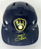 Brewers JACKSON CHOURIO Signed Full Size Milwaukee Rawlings BLUE Helmet AUTO