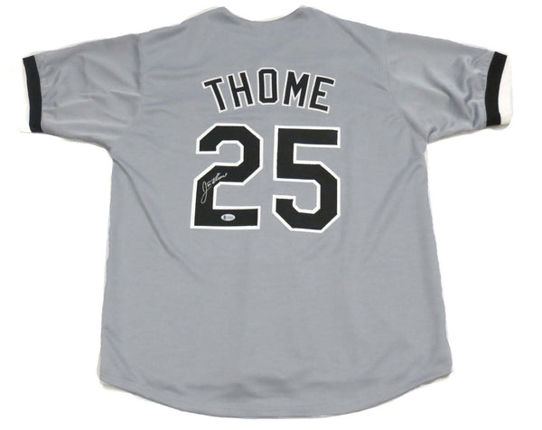 Jim Thome Autographed Chicago White Sox Custom Jersey Beckett Witnessed