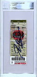 Deion Sanders Signed Cincinnati Reds Ticket Last MLB Hit BAS Slab 37140