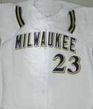 Brewers All Star RICKIE WEEKS Custom Replica White Milwaukee Jersey AUTO - JSA