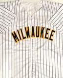 Brewers Outfielder SAL FRELICK Signed Custom Replica PINSTRIPE Jersey AUTO - BAS