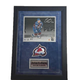 Nathan Mackinnon Autographed 8x10 Photo Deluxe Framed Blue Suede - Fanatics COA