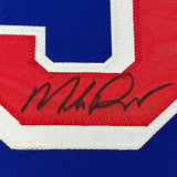 FRAMED Autographed/Signed MIKE RICHTER 35x39 New York Blue Jersey PSA COA