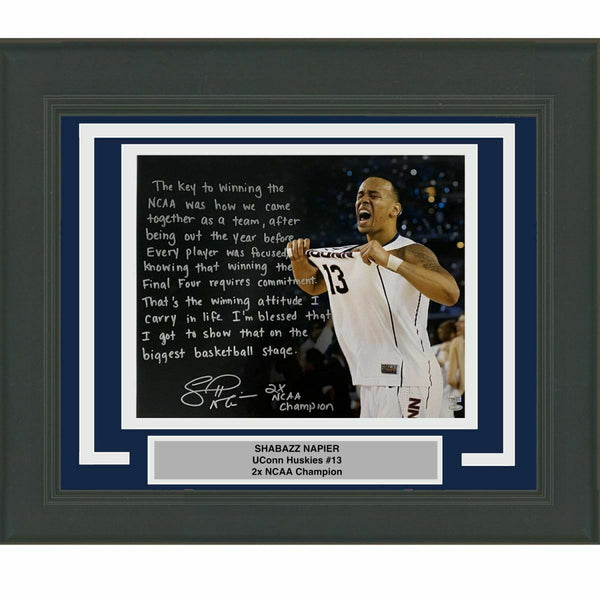 FRAMED Autographed/Signed SHABAZZ NAPIER UConn Story 16x20 Photo Fanatics COA