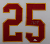 CLYDE EDWARDS-HELAIRE (Chiefs wh SKYLINE) Signed Autographed Framed Jersey JSA