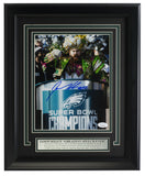 Jason Kelce Signed Framed 8x10 Philadelphia Eagles SB Speech Photo JSA ITP