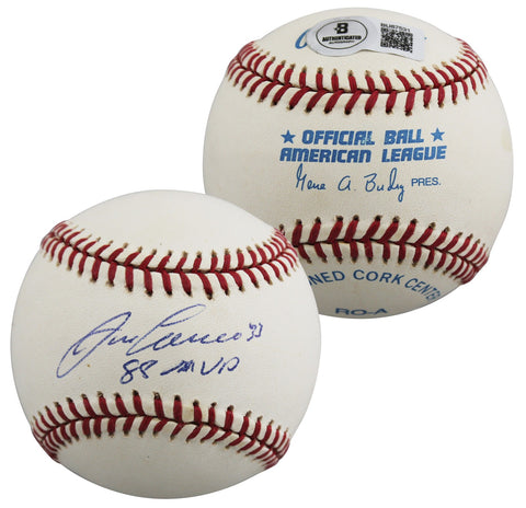 Athletics Jose Canseco "88 MVP" Signed Gene Budig OAL Baseball BAS #BU87531