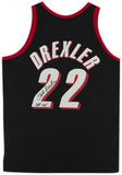 Clyde Drexler Trail Blazers Signed 1990-91 Mitchell & Ness Jersey w/HOF Insc